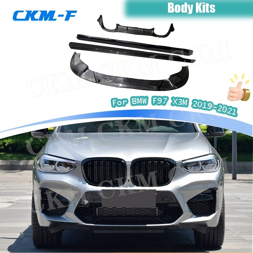 

Car Front Lip Real Carbon Fiber Side Skirts Rear Diffuser Spoiler for BMW F97 X3M 2019-2021 FRP Body kits Facelift Accessories