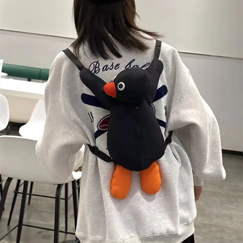 38cm Penguin Plush Backpack Cartoon Cute Penguin Plush Toy Soft Stuffed Animal Shoulder Bag for Kids Girls Birthday Best Gifts