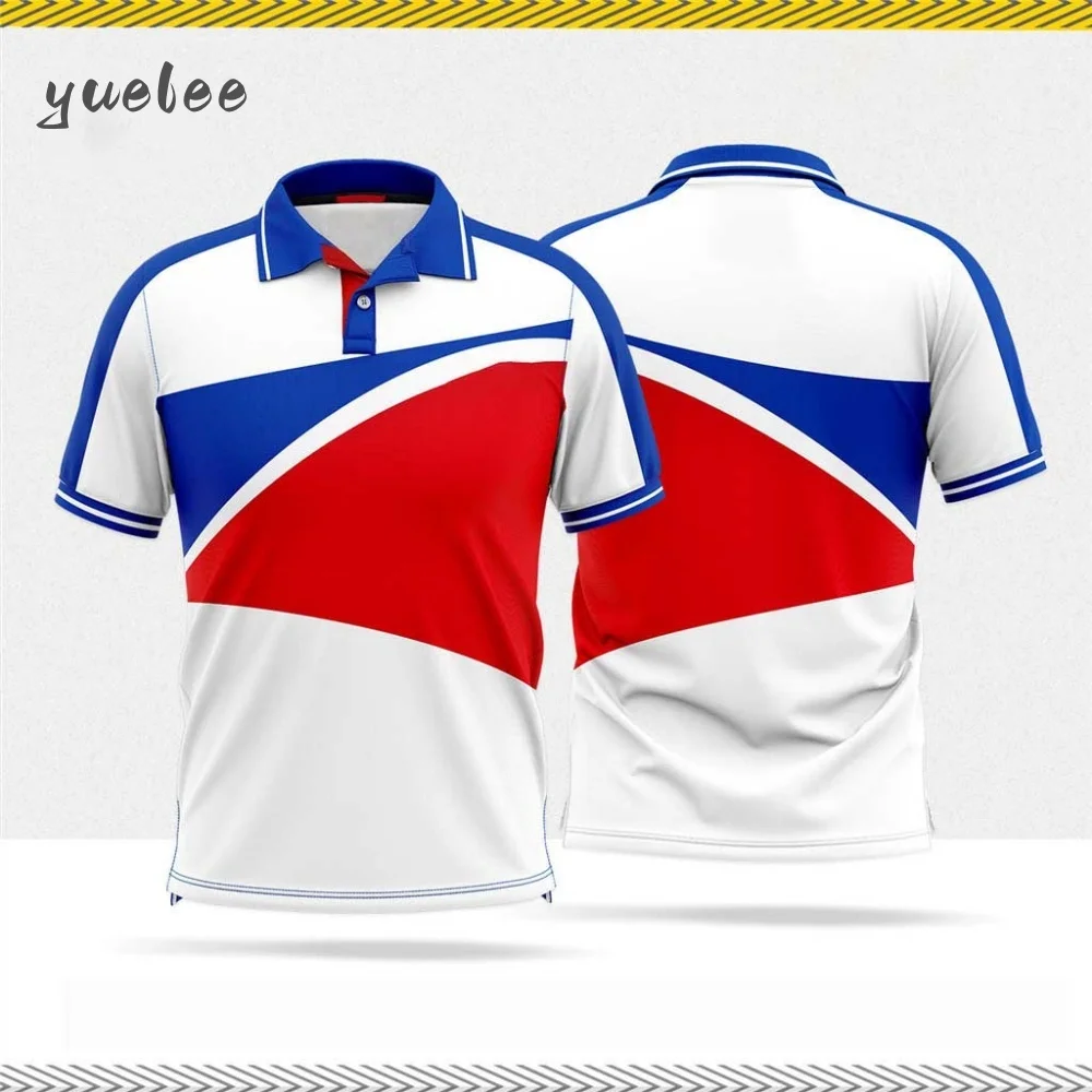 Fashion Men's Polo Short Sleeved Striped Simple Print Men's Tops Versatile Loose Men's Clothing Trendy Casual Men's Polo Shirts