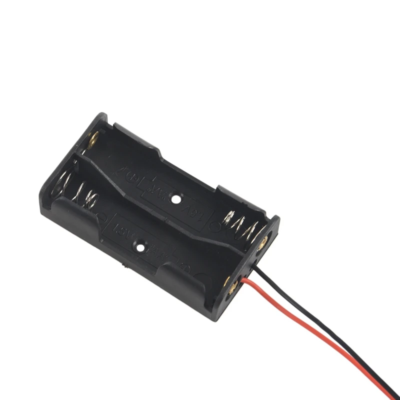 15 قطعة 2 × 1.5 فولت AA صندوق حامل البطارية أسود مع سلك يؤدي-AAAE