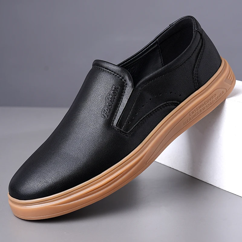 

Men Loafers PU Flat Bottomed Trendy Youth Casual Men Shoes Large Size 38-48