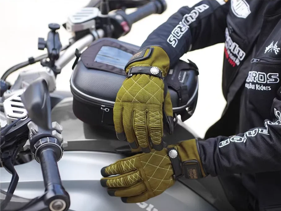 

Winter Motorcycle Cycling Riding Leather Gloves Waterproof Rainproof Cover Windproof Warm Motorbiker Racing Rider Equipment Men