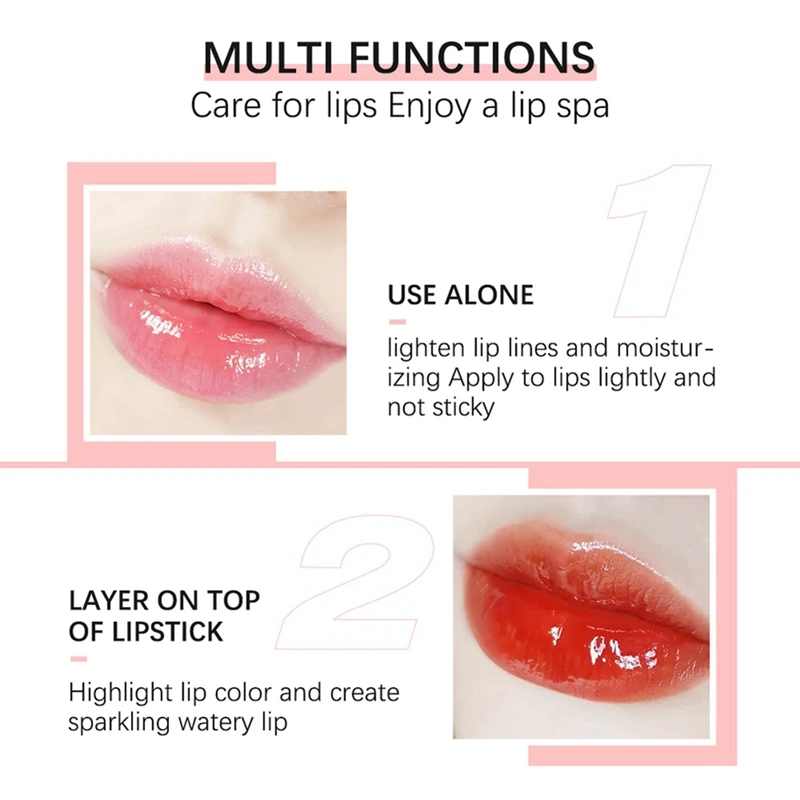 2X Ibcccndc Crystal Jelly idratante Lip Oil Plumping Lip Gloss trucco Sexy Plump Lip Glow Oil 6Ml 007