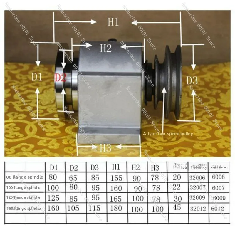 Lathe spindle lathe head assembly with flanged tapered bearing