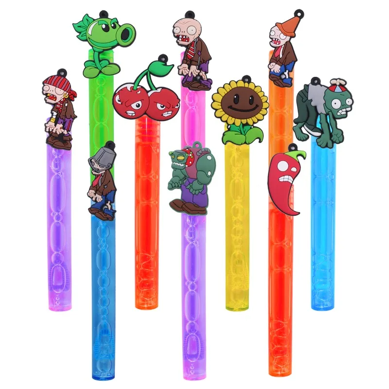 Original Plants vs Zombies Bubble Stick Cartoon Portable Bubble Stick Anime Bubble Blow Stick Children Outdoor Game Toys Gifts