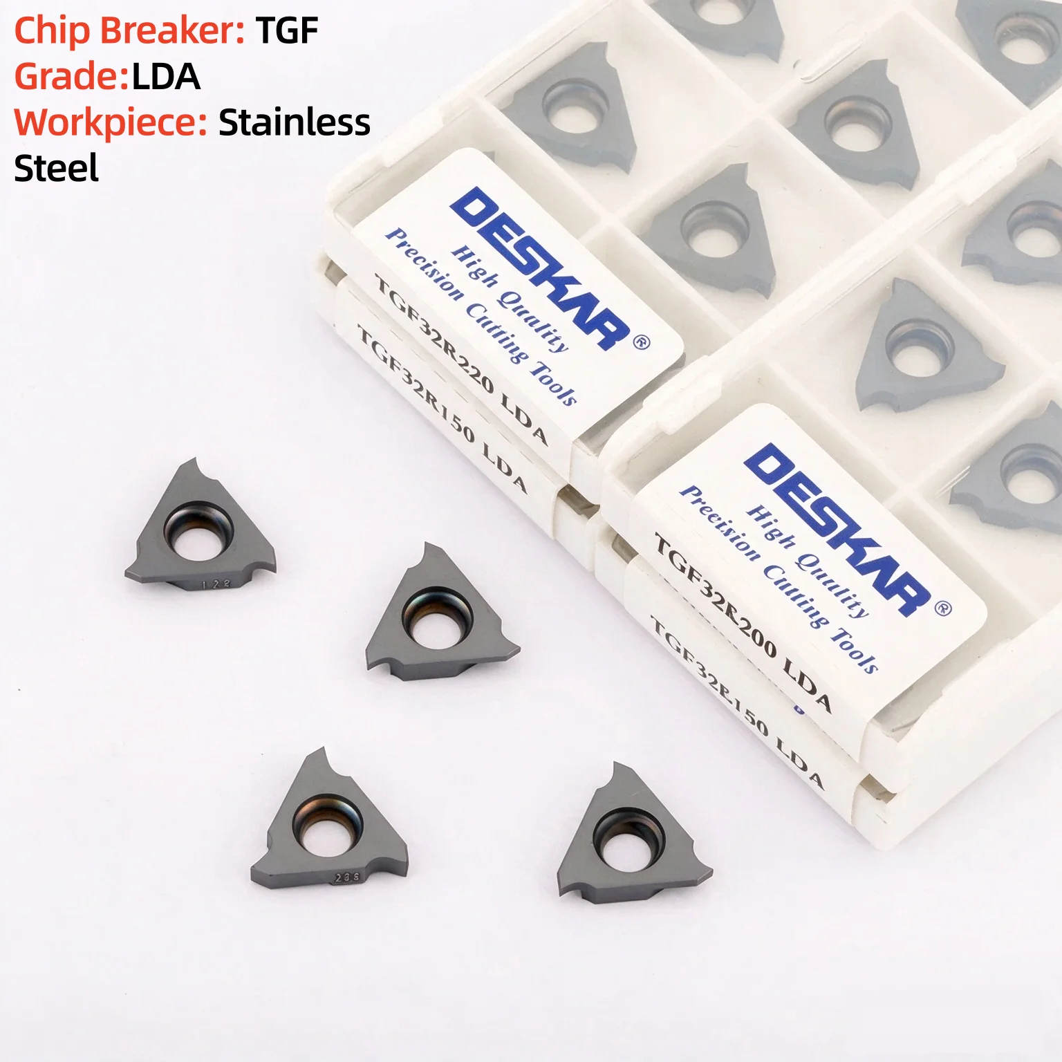DESKAR TGF32L100 TGF32L110 TGF32L120 TGF32L130 TGF32R140 TGF32R150 TGF32R200 TGF32R250 TGF32R300 LDA Carbide Insert TGF Inserts