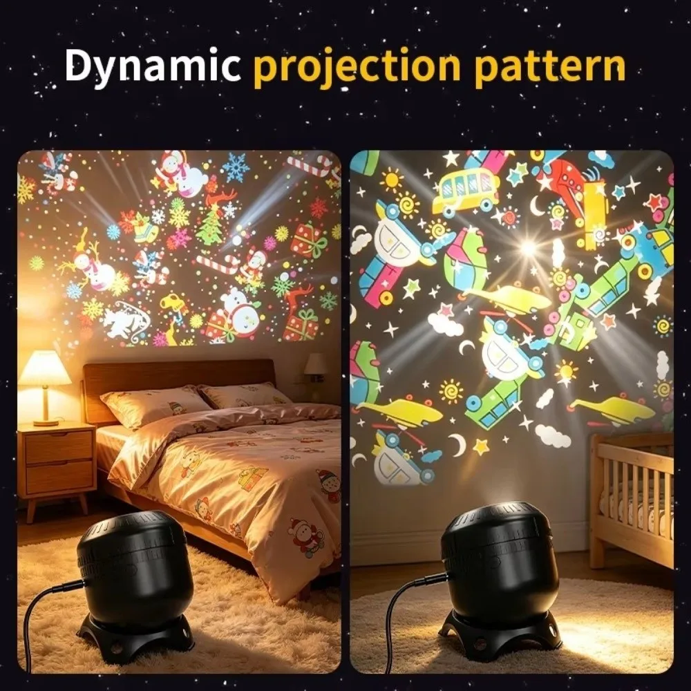 8 Patterns Starry Ocean Projection Night Light Rotating Dynamic Projector Festival Ambient Light Ocean Pattern Christmas