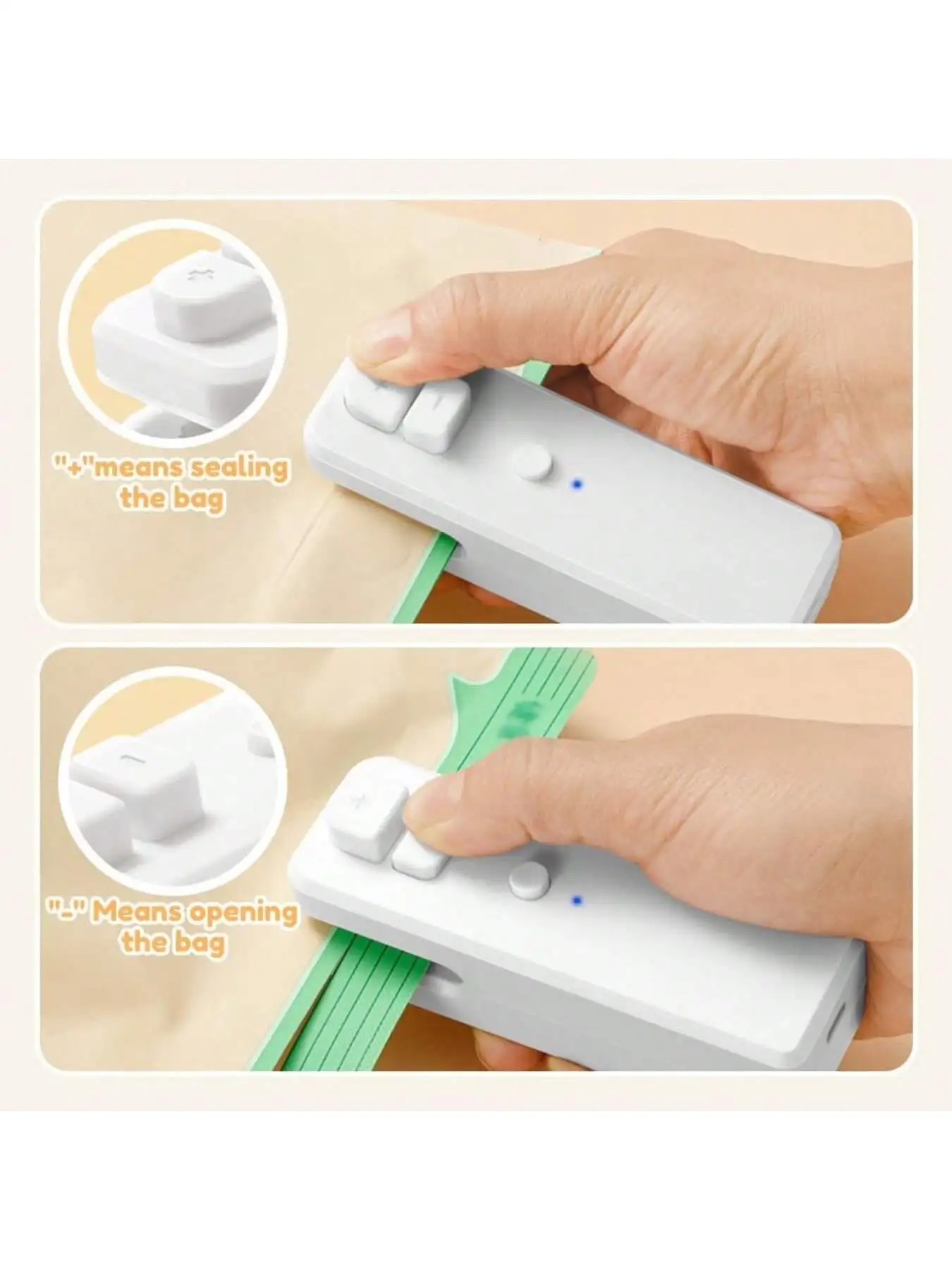 Мини-запайщик пакетов, новинка 2024 года, 2 в 1, запайщик и резак для пакетов, перезаряжаемая через USB мини-запайочная машина, инструмент для термосварки, портативный вакуумный аппарат