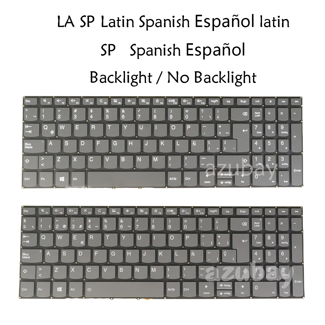 Backliit / No Keyboard For Lenovo Ideapad S340-15IWL S340-15API S340-15IML S340-15IIL V15 G1-IML  V17-IIL LA Latin Spanish