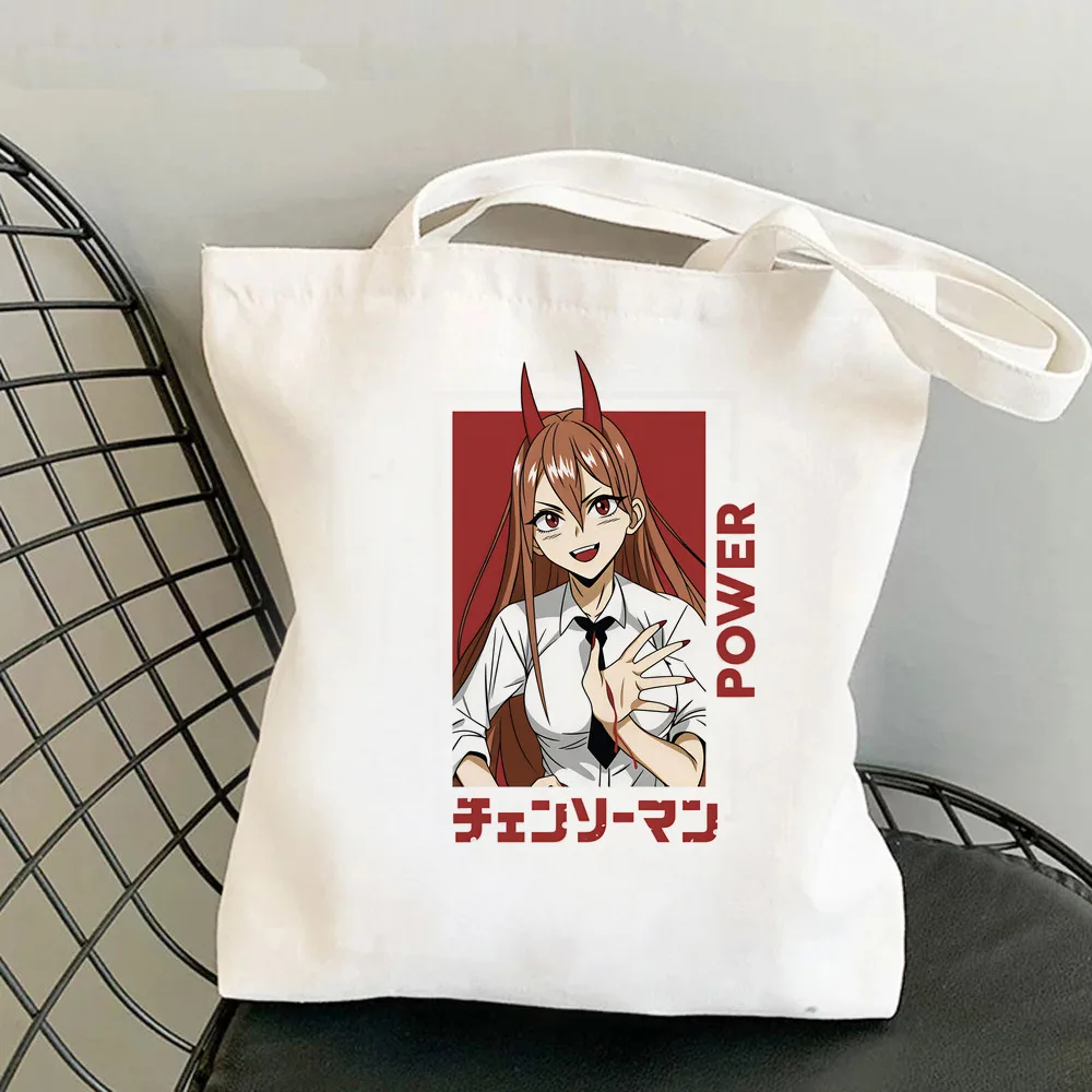 Chainsaw Man tote bag shopper reusable foldable einkaufstasche personnalisable woman