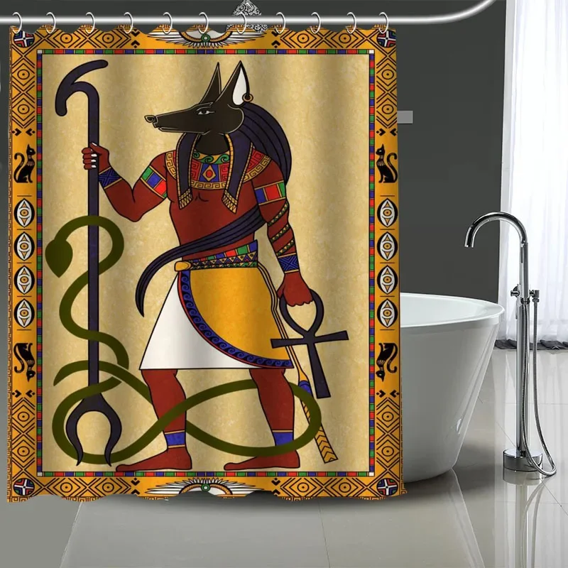 Egypt Anubis Egyptian Culture King Shower Curtain,Waterproof Polyester Fabric with 12 hooks ,Home Décor