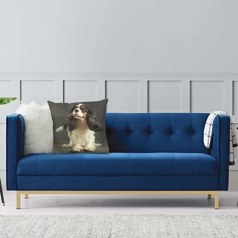 Cavalier King Charles Spaniel Luxury Pillow Cover Home Decorative Dog Animal Cushions for Sofa Double Sided Print Chair Cushion