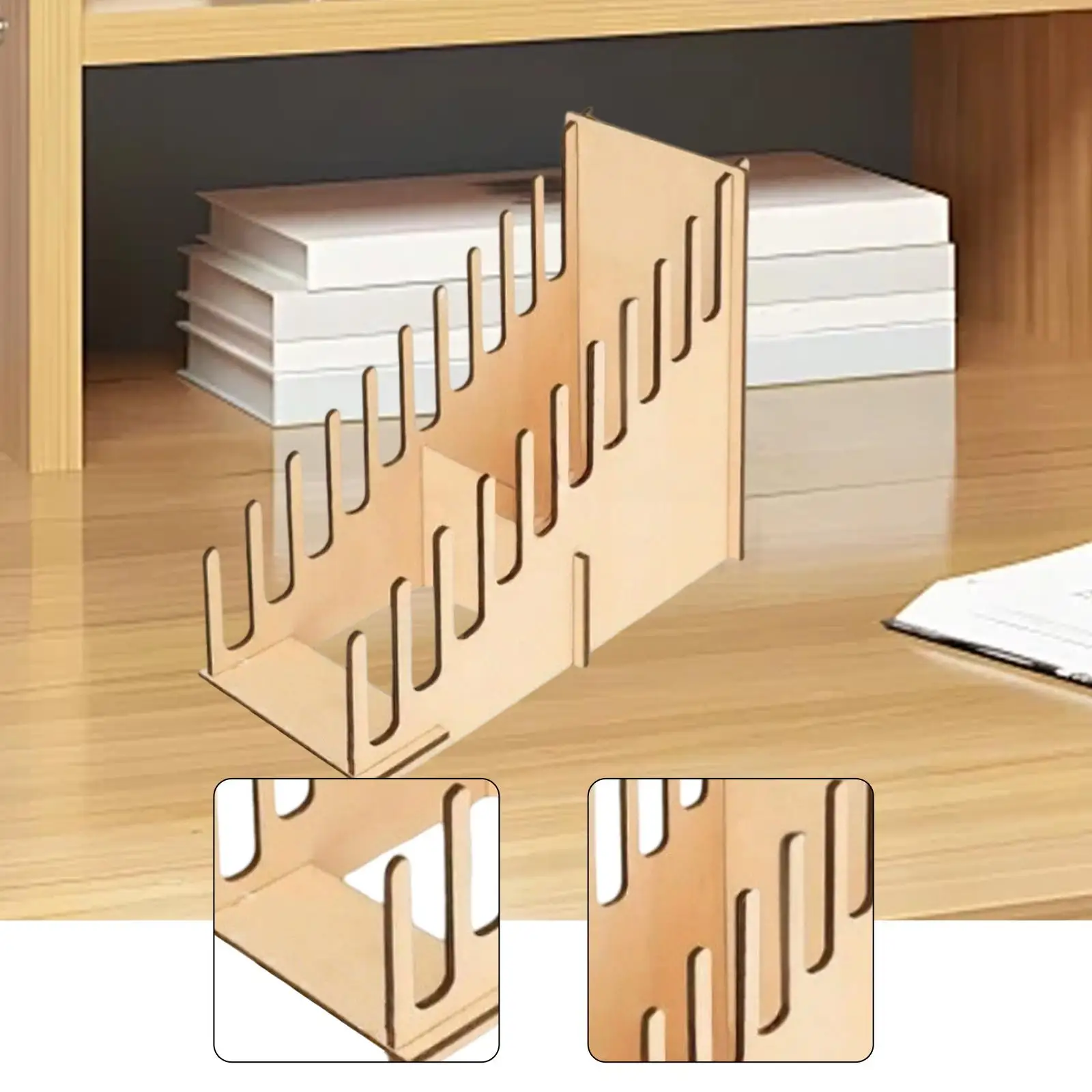 Home Retail Card Display Stand Holder Wooden Organizer Rack for Brochures Postcards Stickers and Bookmarks