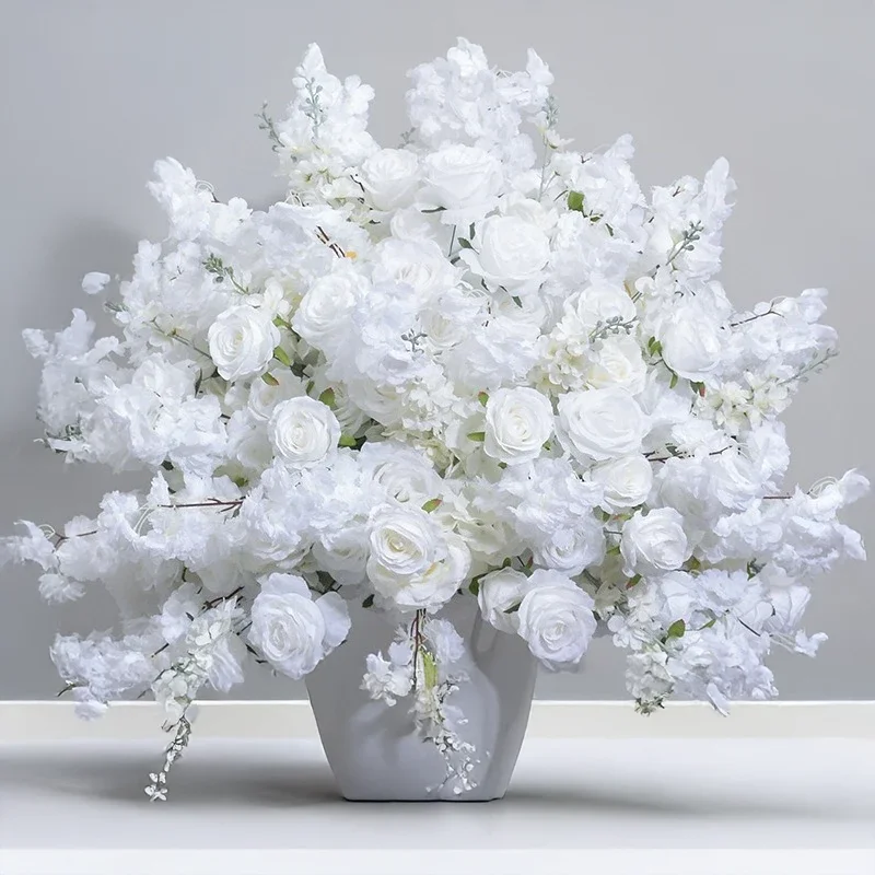 

Белый цветок вишни и розы, шарик диаметром 80 см, шелковый декор для помолвки, юбилей, задний двор, событие, свадебная арка, реквизит