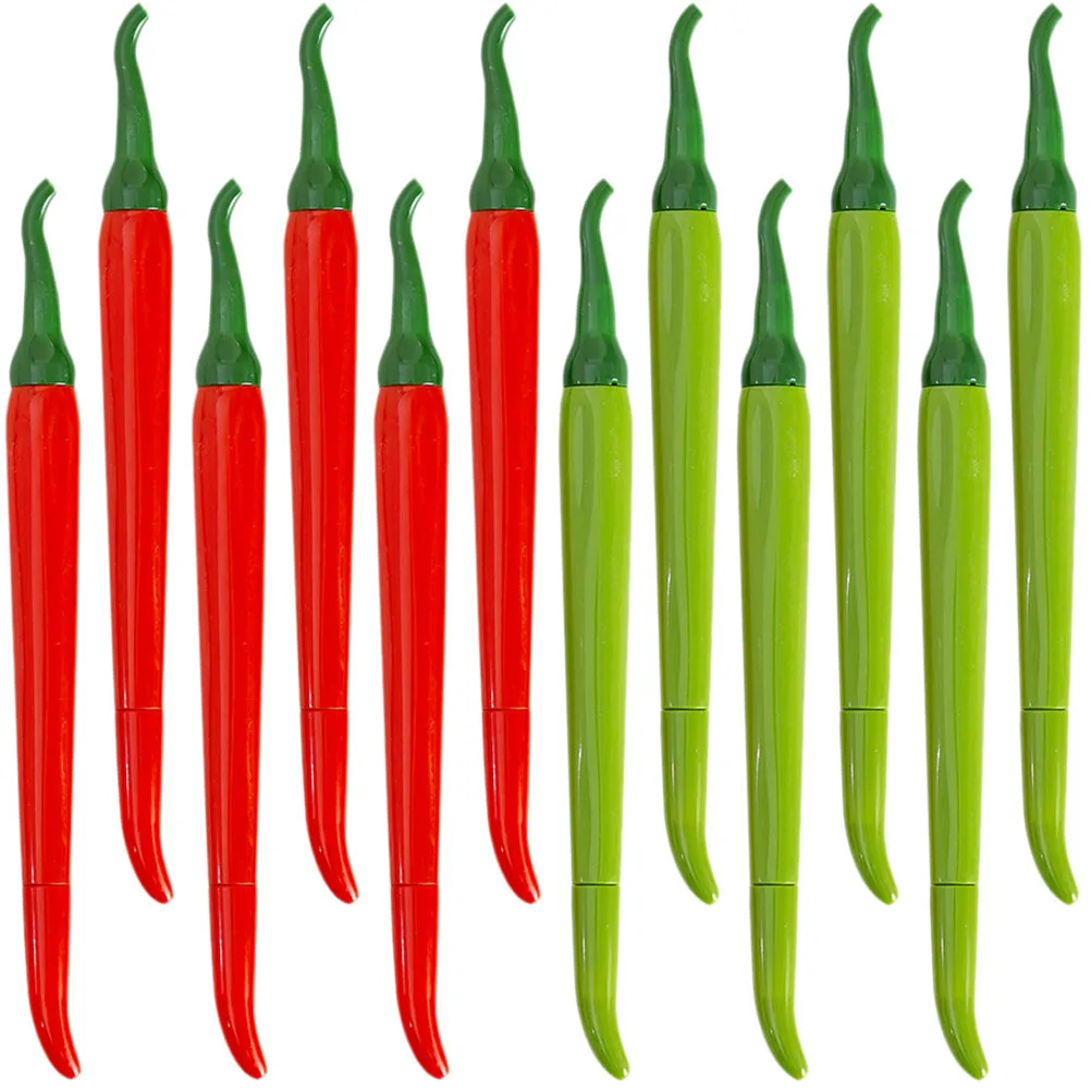 

12pcs Chili Shaped Gel Cute Student Journaling Fine Tip Writing Stationery Gift Neutral Pen Smooth Ink Pen