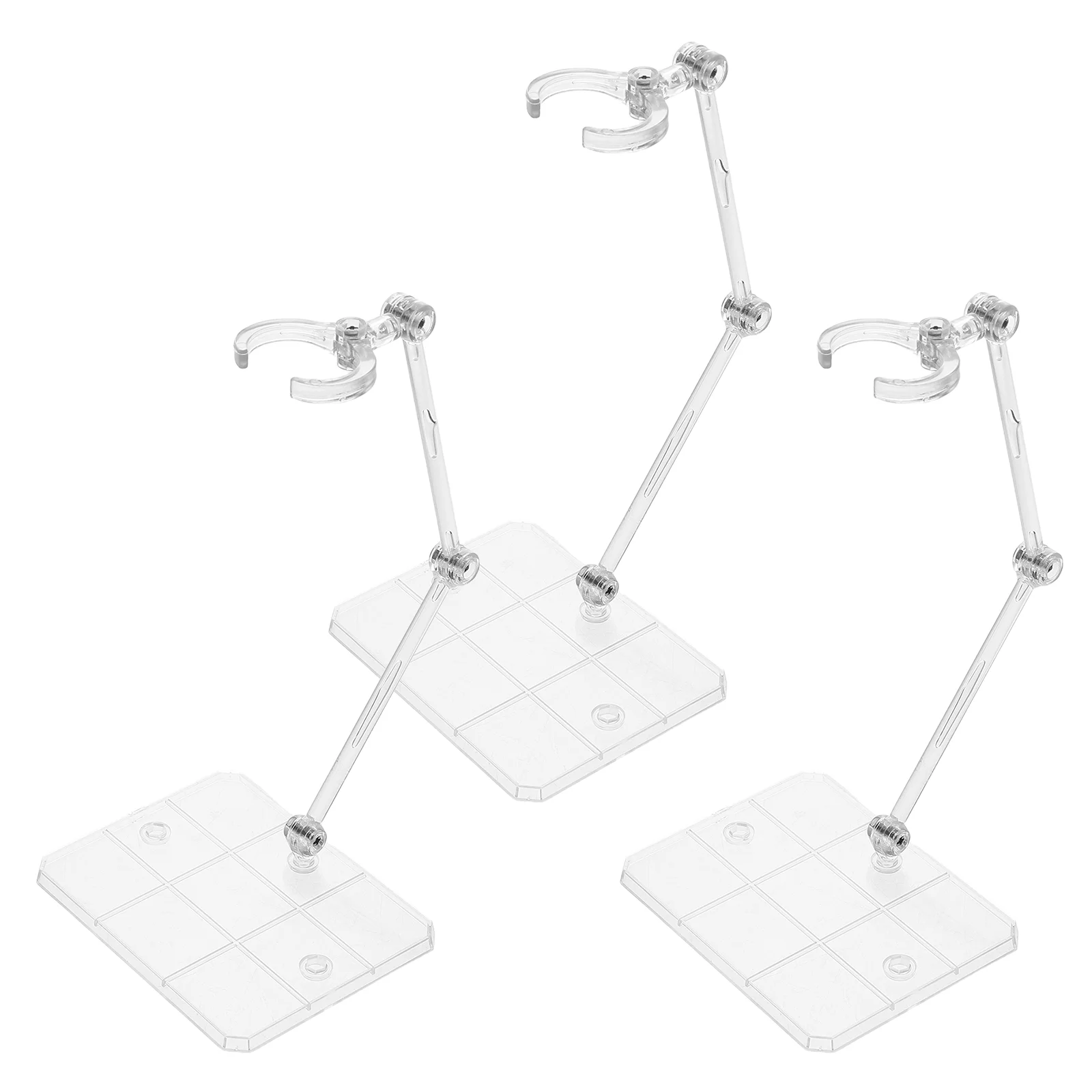 

3 Pcs Model Support Stand Toy Display Base Figure Holder Plastic Transparent Mannequin Game Accessories