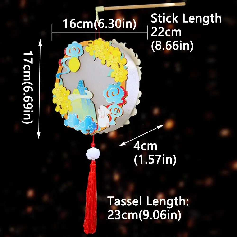 Creative Middle Autumn Festival Lantern Wooden Portable Festival Lantern Material Pack Handmade Three-dimensional