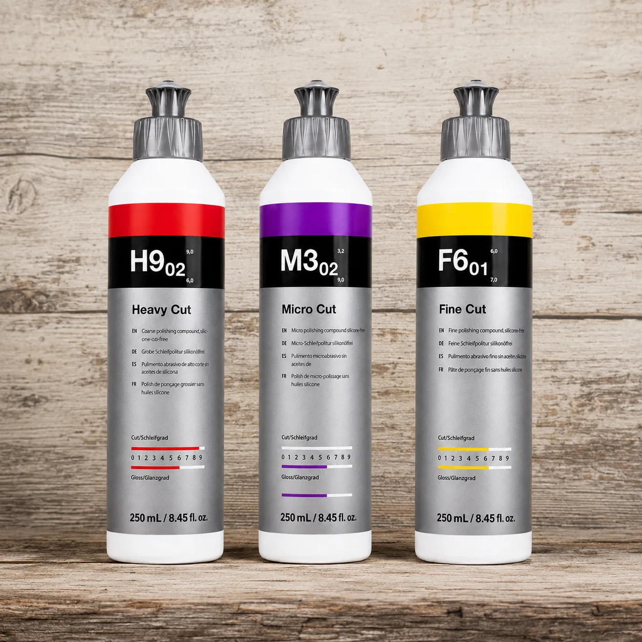 CAR  Compound Polish Combo 250ml | Heavy Fine Micro Cut | 3 Bottles