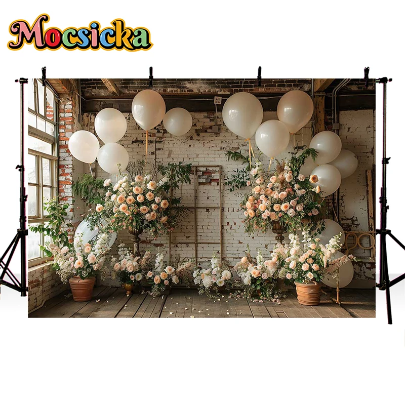 Mocsicka Photography Background Boho Floral Room Adult Birthday Wedding Maternity Portrait Decor Backdrop Photo Studio