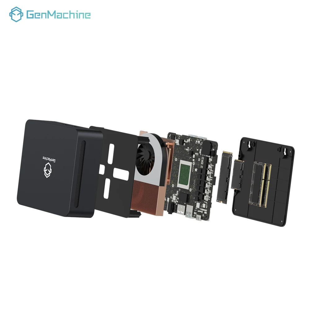 Genmachine AMD Ryzen 9 5980HX كمبيوتر صغير | 8-Core 16-خيط | 16 جيجابايت DDR4 + 512 جيجابايت NVMe SSD | مخرج HDMI 4K مزدوج | واي فاي 6 وبلوتوث #1