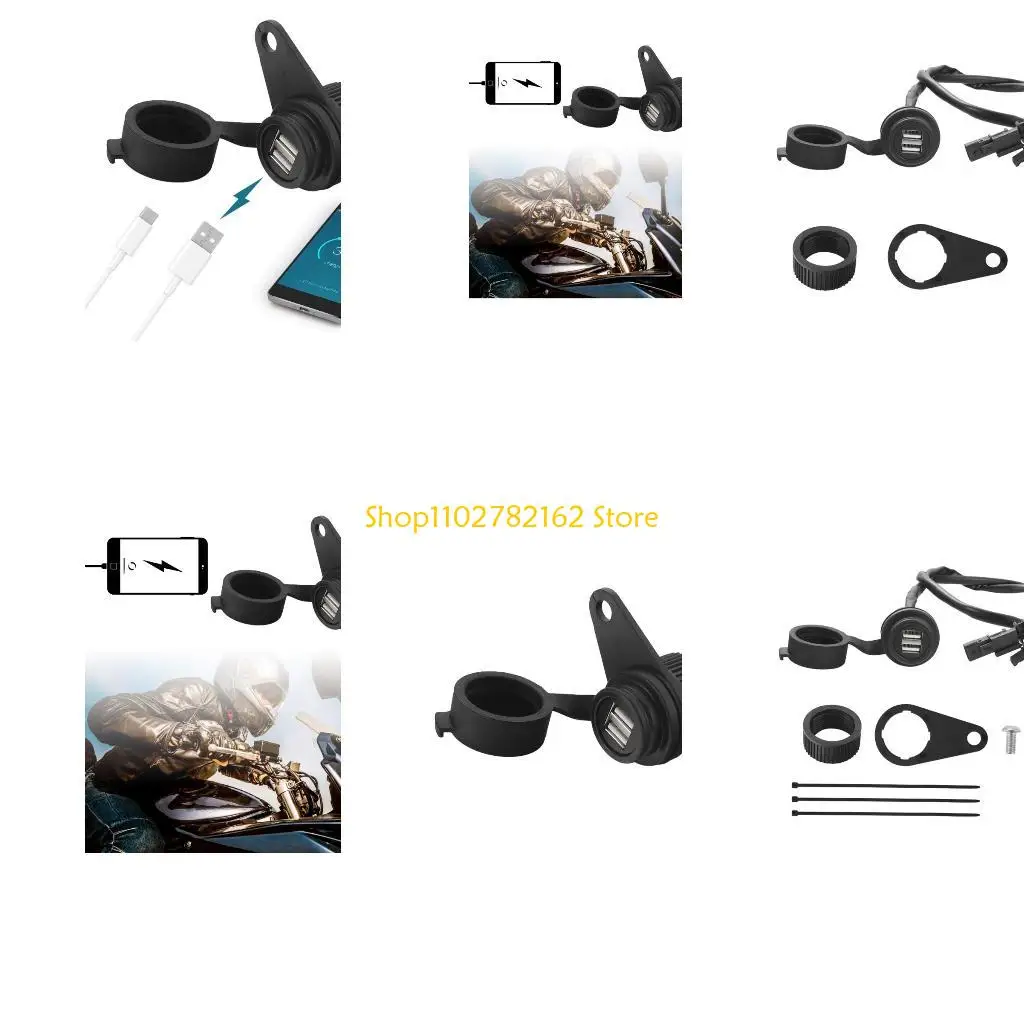 

547B Twin USB Chargers Adapter Socket Converter for R1200GS R1250GS F700GS Motorbike