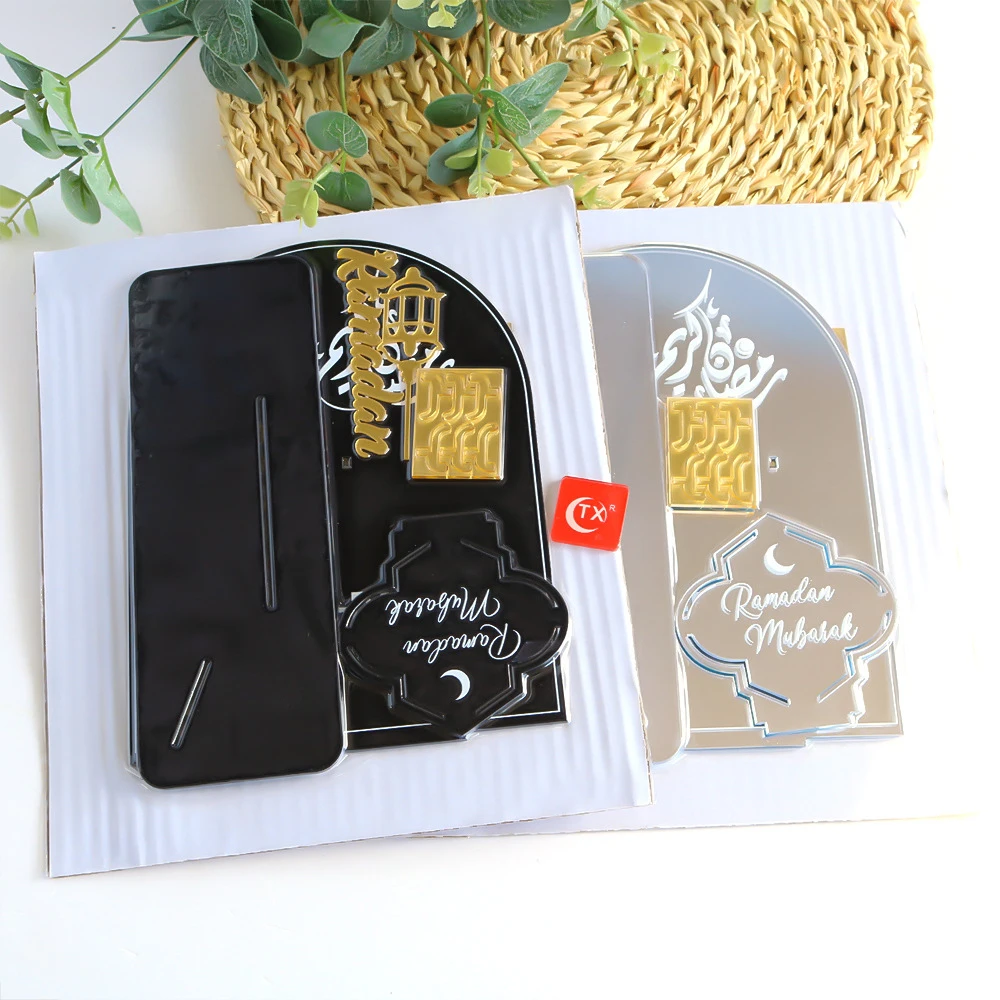 تقويم عيد مبارك من الأكريليك مع قاعدة ، ديكور رمضان للعد التنازلي ، يوم مجيء المسلمين الإسلامي ، لوازم حفلات تصنعها بنفسك ،
