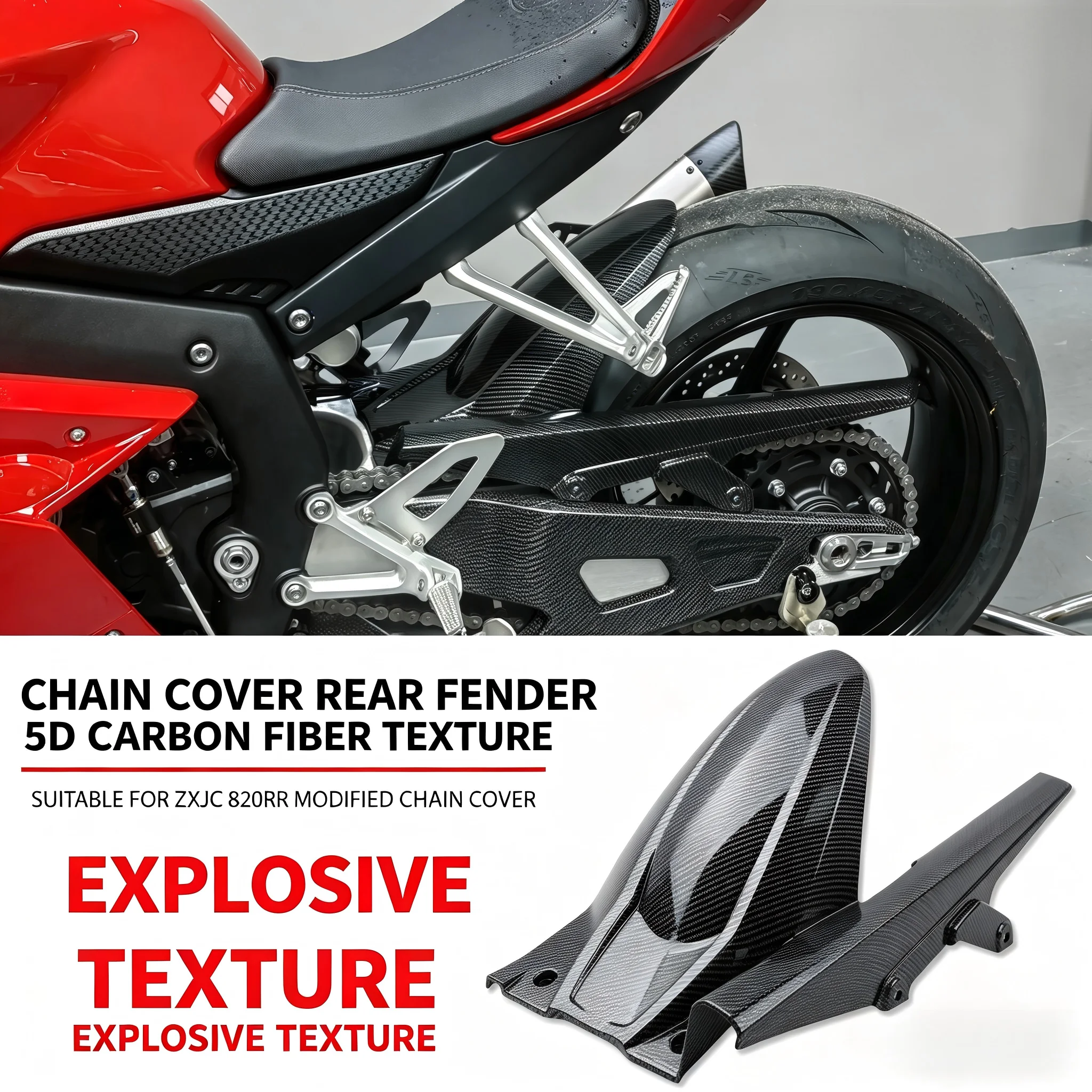 

Motorcycle Rear Fender Mudguard Wheel Hugger Splash Guard Cover ZX 820RR accesorios moto
