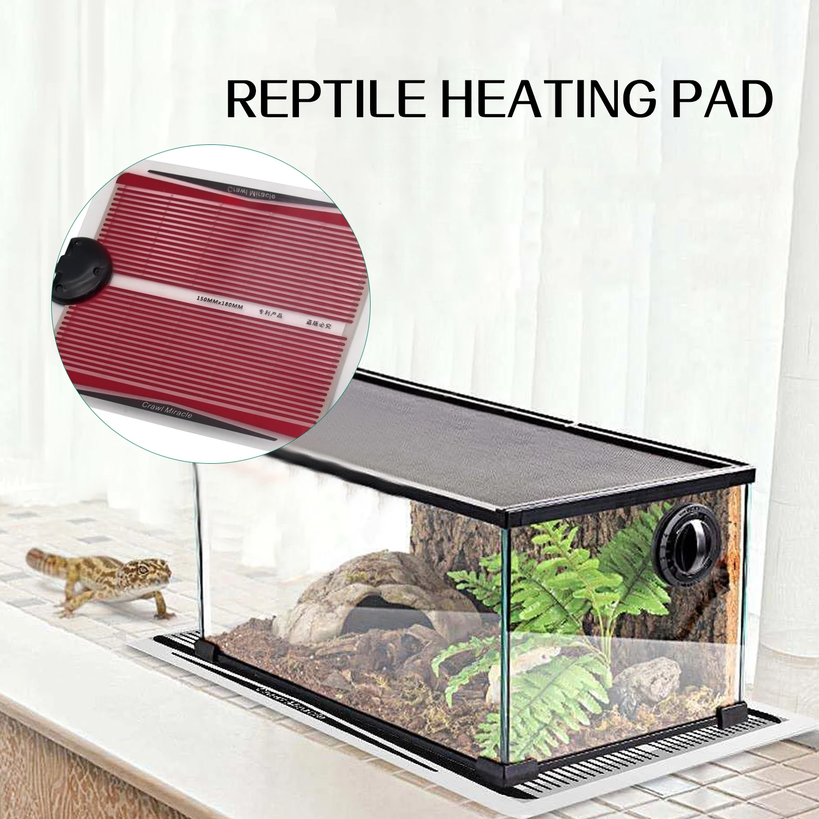Almohadilla térmica para reptiles, Control de temperatura ajustable, terrario de lagarto, estera calefactora para animales pequeños, serpiente, tortuga, dragón barbudo, Gecko