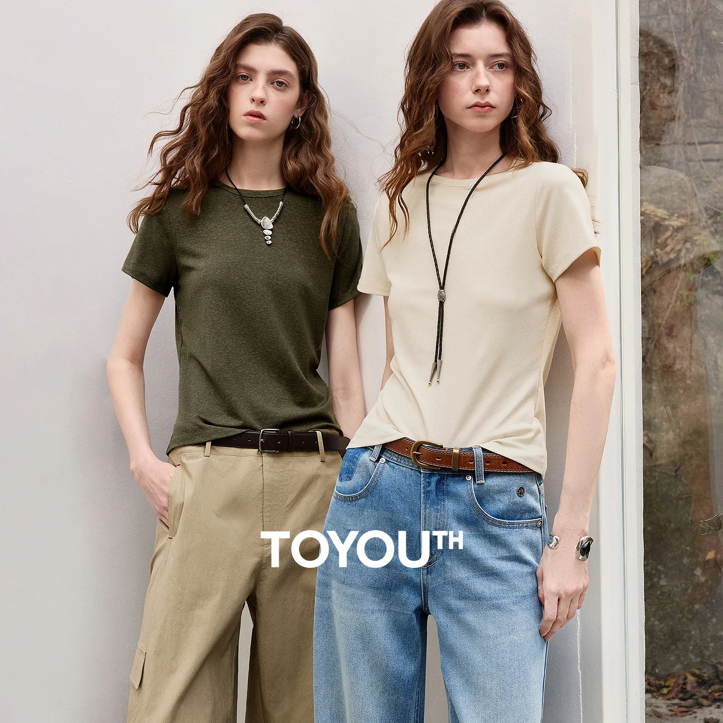 TOYOUTH Women T-shirt 2026 Spring New Lyocell Linen Fit Slimming and Cool Versatile Top