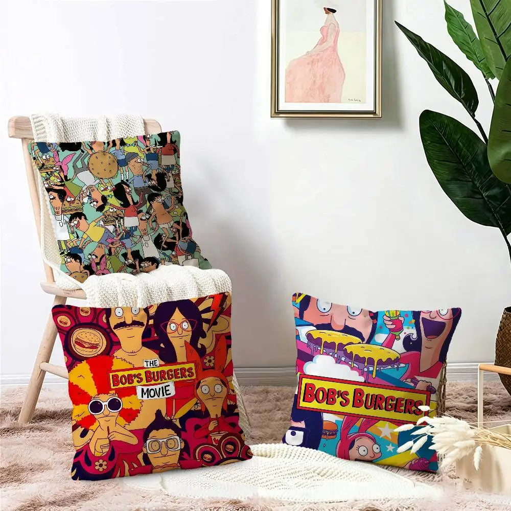 Cartoon Bobs B-Burgers Decorative Room Aesthetics Pillow Case Home Decor Bedroom Sofa Bed Couch Pillow Cover 45x45