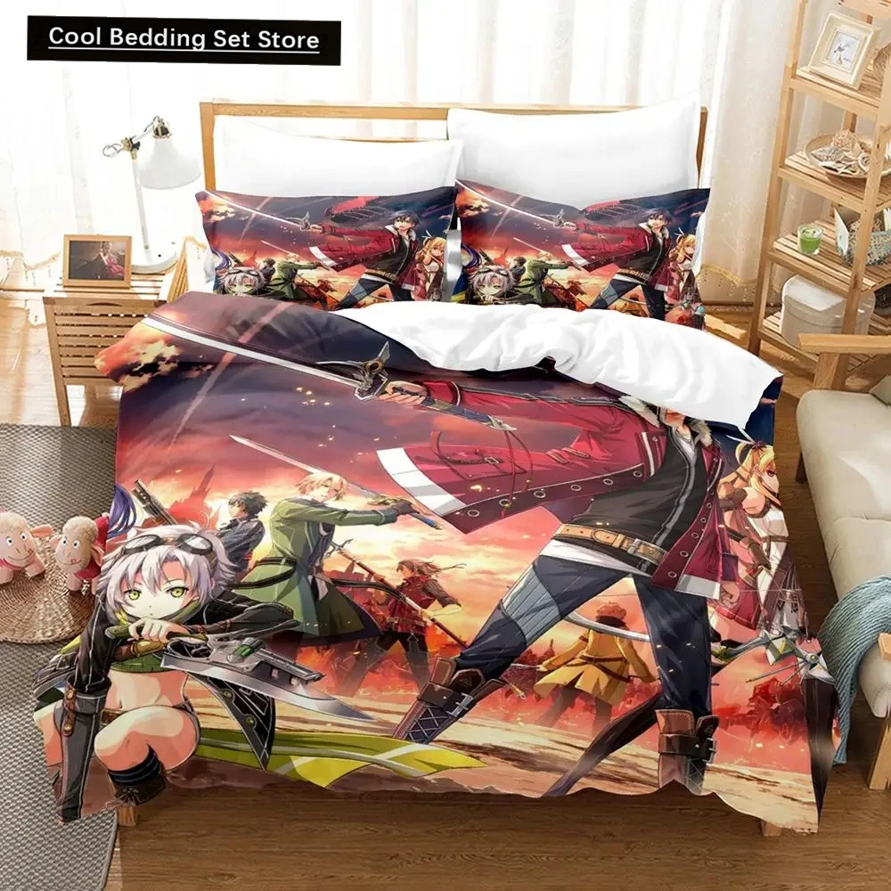 

Anime Legend of Heroes Bedding Set Duvet Cover Bed Set Quilt Cover Pillowcase Comforter king Queen Size Boys Adult Bedding Set