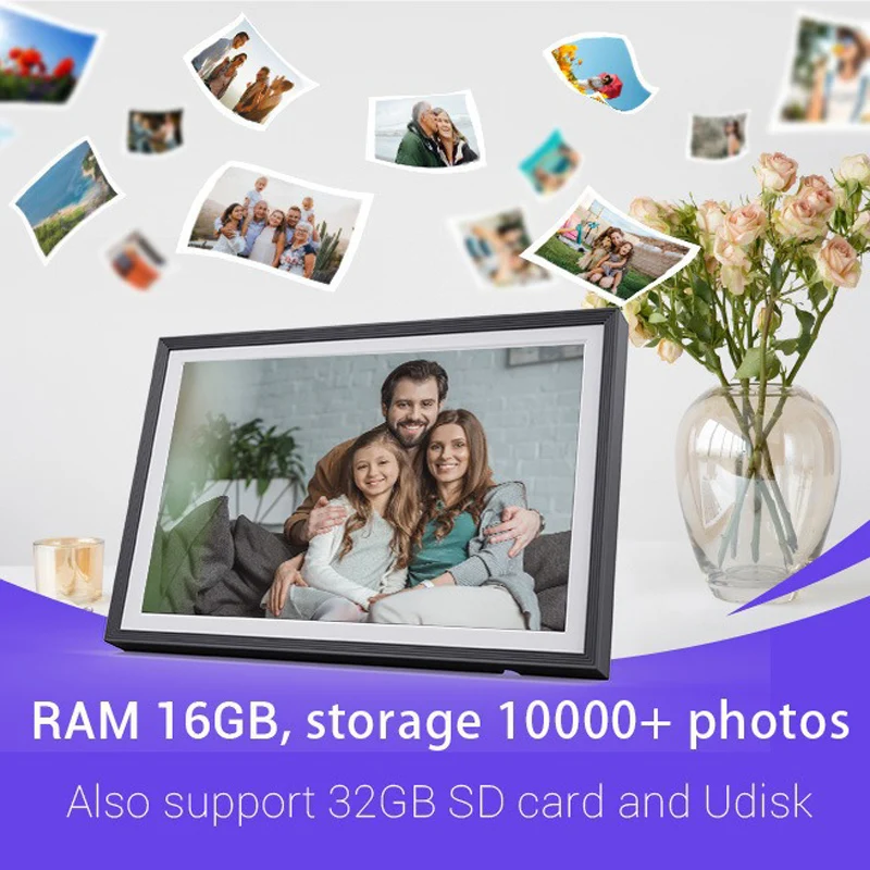 10-Inch Touchscreen Smart Cloud Photo Frame Support Wifi Can Send Photos And Videos From Phone To The Smart Digital Photo Frame