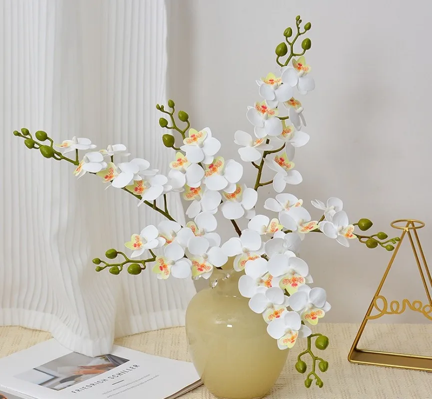 

New Artificial Flower Mini Two-Stem Phalaenopsis Orchid Creative DIY Supplies for Wedding Decorations and Home Furnishings