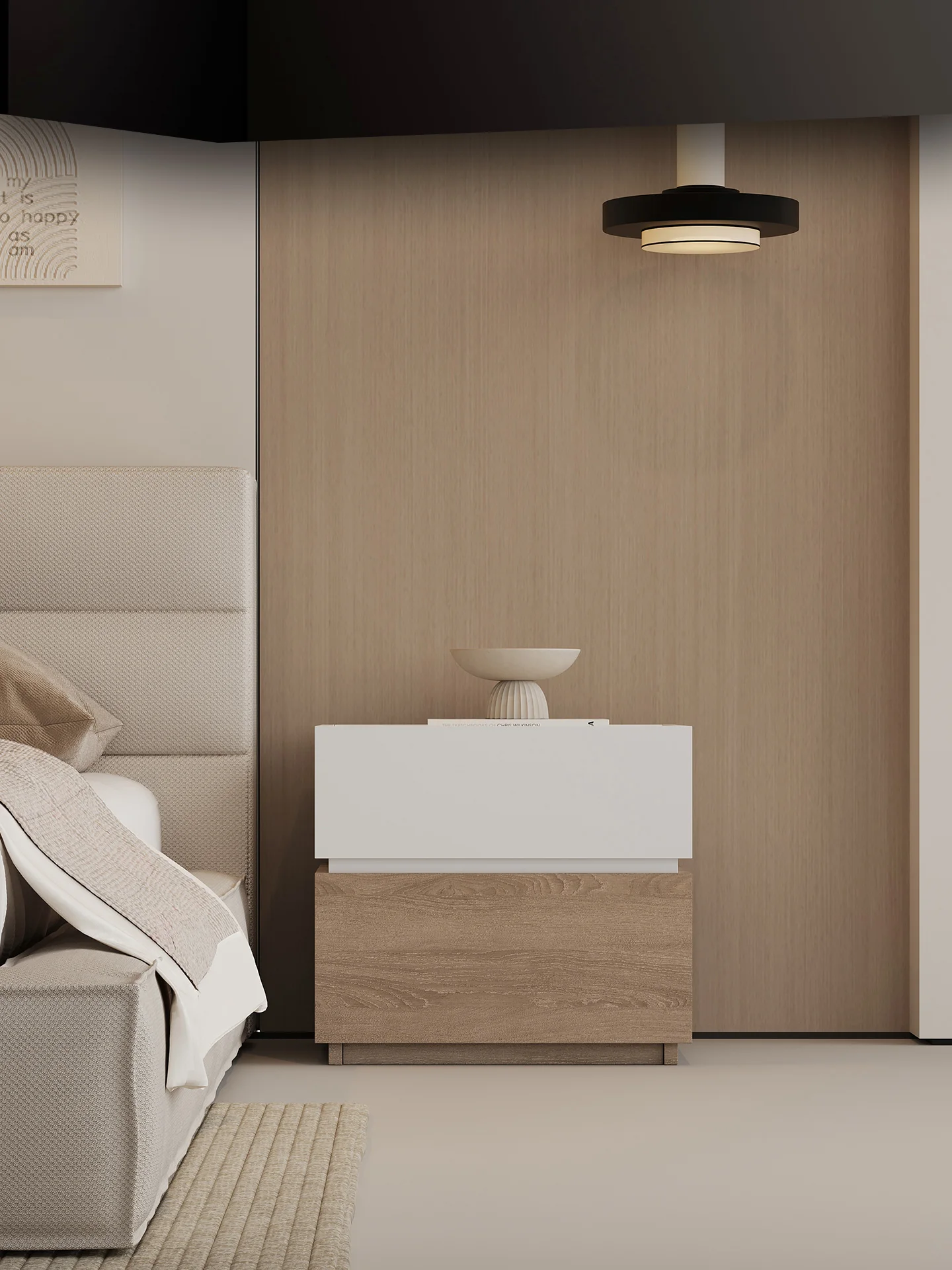 

Xunzhi [EGGER Authorization] Bedroom bedside table cream wind edge few niche design sense small