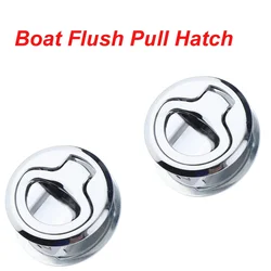 2pcs Round Flush Pull Slam Latch for RV Boat Marine Deck Hatches Lift Pull Handle Non Key Marine Deck Locker