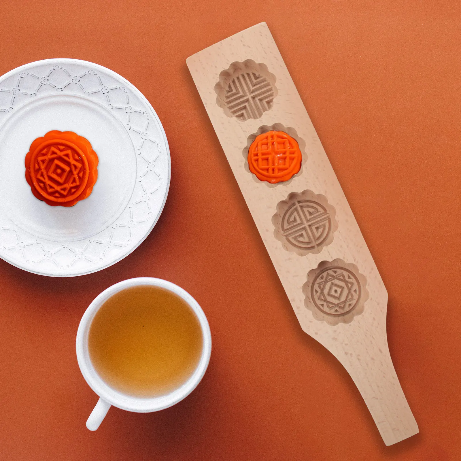 

Vintage Traditional Moon Cake Mold Creative Wooden Chocolate Mold For Festival Supplies Diy Baking Accessories Reusable