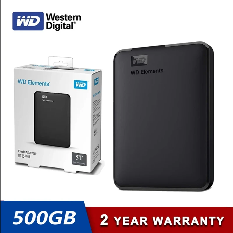 OEM ใหม่ Western Digital ฮาร์ดไดรฟ์ภายนอกแบบพกพา WD 320GB 500GB 1TB 2TB HDD 3.0 USB เหมาะสำหรับเดสก์ท็อปแล็ปท็อป