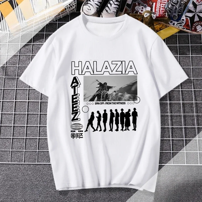 Zevity Y2k Tops Kpop Manga  Graphic Ateez Harajuku Fashion Korean Men's Singing Group Aesthetic Clothing Cutecore T-shirts