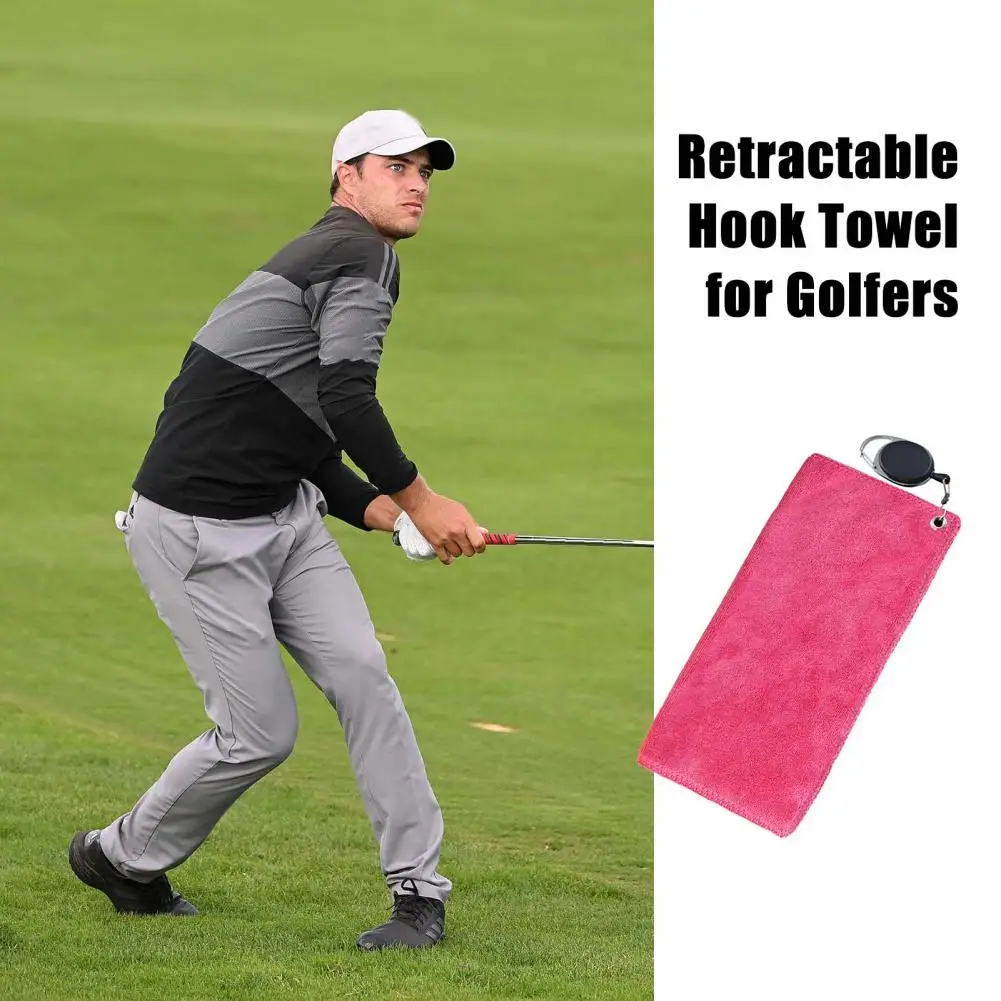 

Stain Removal Golf Towel Golf Towel with Retractable Hook Premium Microfiber Golf Towel with Carabiner for Carts or for Men