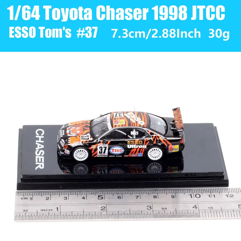 مقياس 1/64 تويوتا تشيسر 1998 JTCC ESSO # 37 زينت # 36 نموذج سيارة Tom's Touring GP Diecasts ولعبة المركبات هواية اليابان HJ64 نسخة طبق الأصل #3