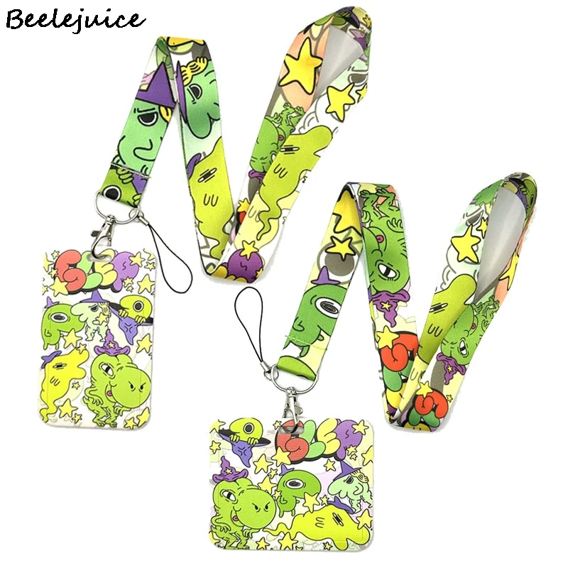 Smiling Friends Lanyard Keys Phone Holder Funny Neck Strap With Keyring ID Card DIY Animal webbings ribbons Hang Rope Decoration