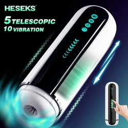 HESEKS Automatic Male Masturbator Sex Toys Thrusting Vibrating Real Pussy Blowjob Machine Male Sex Toy Masturbation Adult Goods