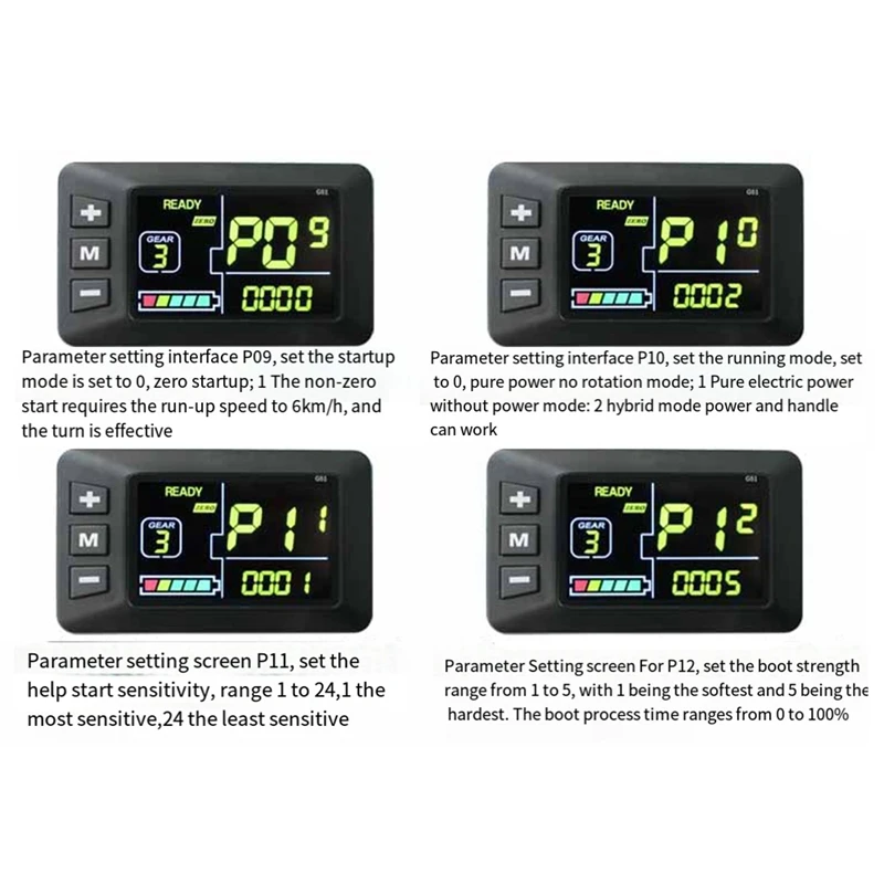 24/36/48V G51 Instrument Controller Set LCD Display High Temperature Resistant Scooter Electric Bike Parts