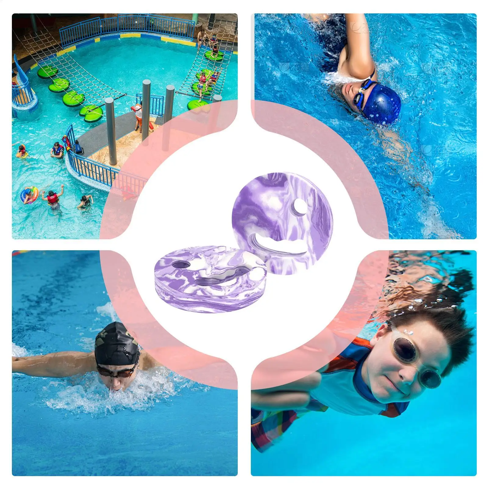 

2 Pcs Aquatic Fitness Discs EVA Swimming Fitness Discs Handheld Water Training Equipment With Ergonomic Grip For Teens Beginners