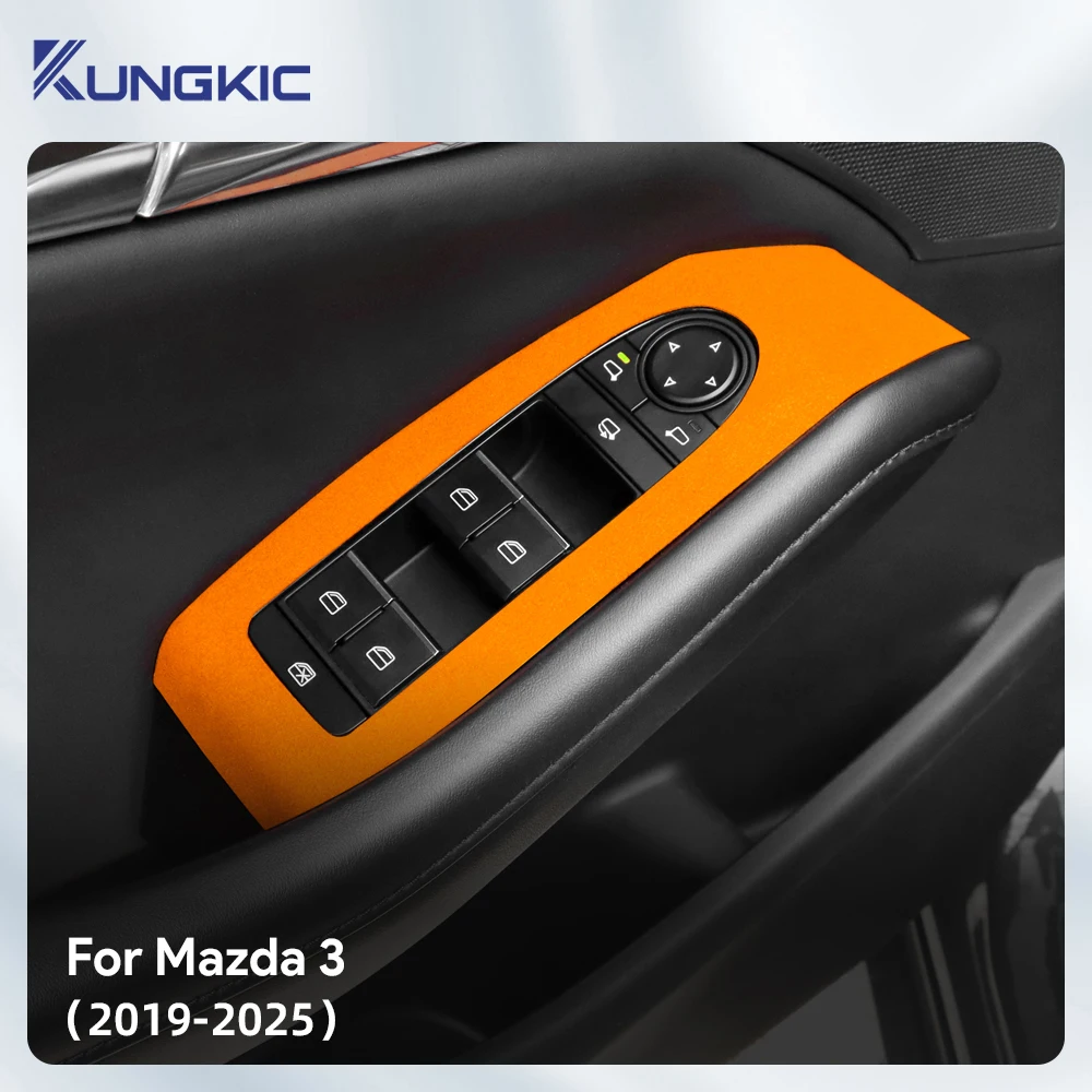 

For Mazda 3 BP M3 Axela 2019 2020 2021 2022 2023 2024 2025 Top Suede Trim LHD RHD Sticker Car Window Lift Panel Interior