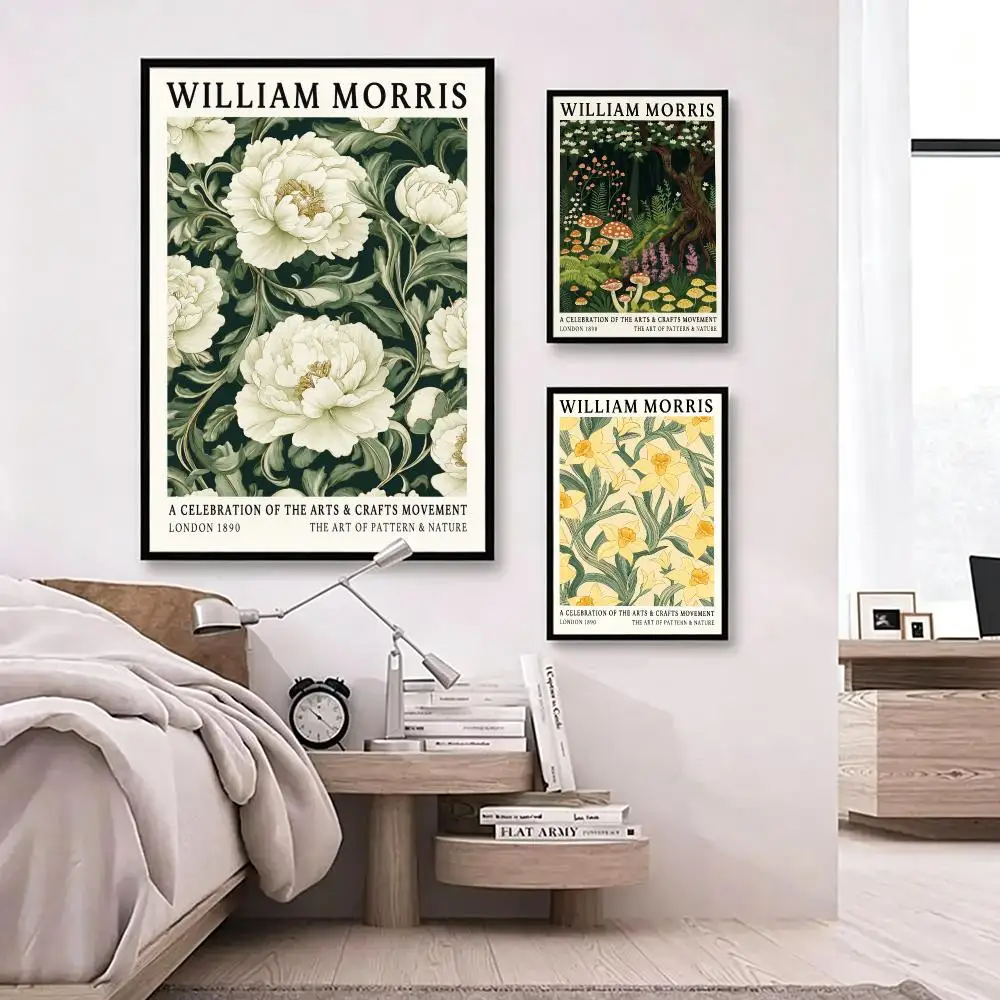 art William Morris Poster Poster HD Waterproof Self-adhesive Art Print Wall Decor for Bedroom Living Room Gift