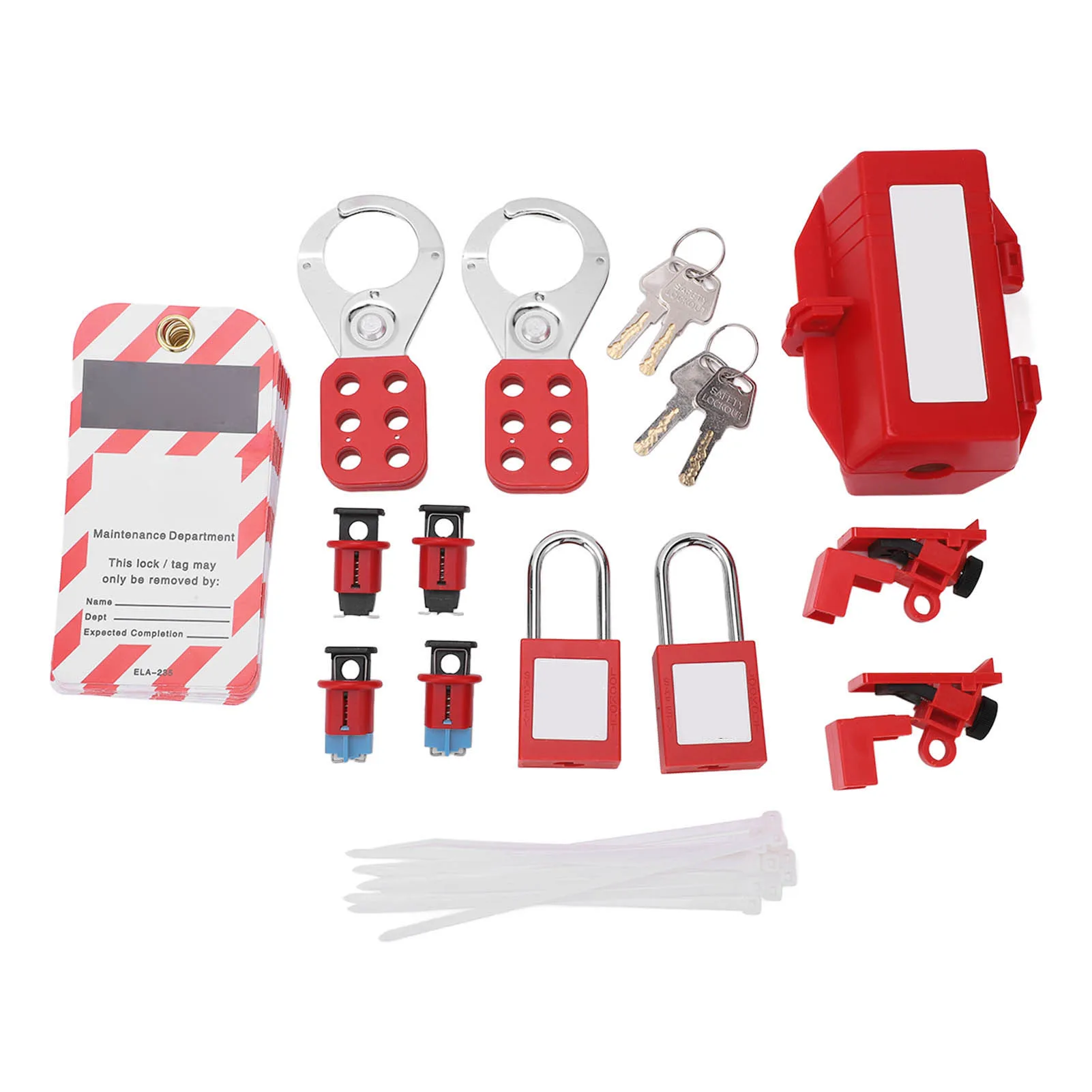 Electrical Circuit Breaker Lockout Tagout Kit Safty Padlock Loto Tags Hasps Set for Industrial Chemical Circuit Breaker Lockout