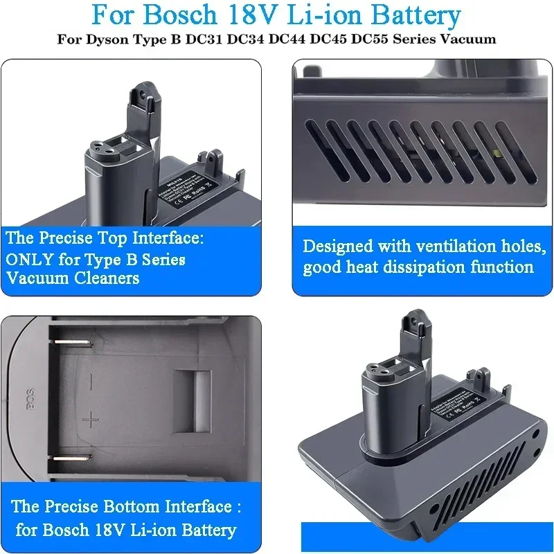 Adapter Converter MT31B DW31B MIL31B BOS31B For Makita For Milwaukee For Bosch For Dewalt 18V 20V Battery For Dyson Type B Tools