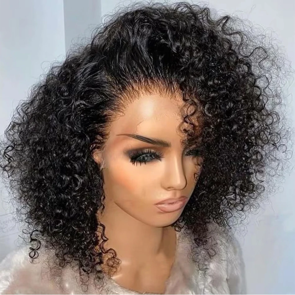 13X4 Curly Wigs Bob Wig Ready to Wear Glueless Kinky Curly Lace Front Human Hair Wigs for Women Perruque Cheveux Humains On Sale