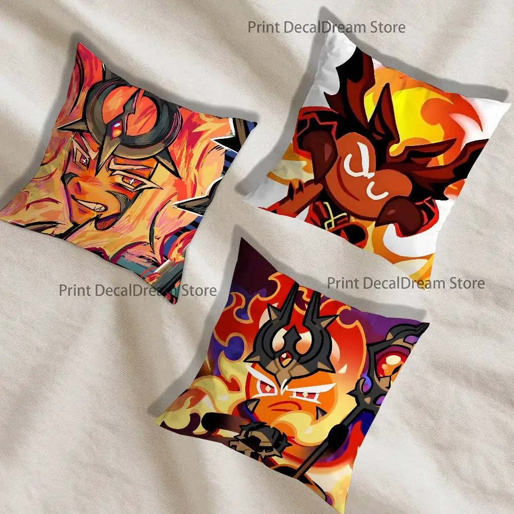 Fire S-Spirit Cookie Run Printed Pillow Cover Cushion Case Simple Sofa Pillow Case No Pillow Core